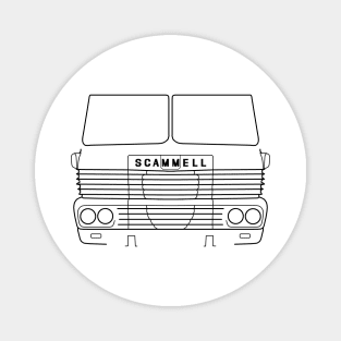 Classic 1970s Scammell Routeman lorry black outline graphic Magnet